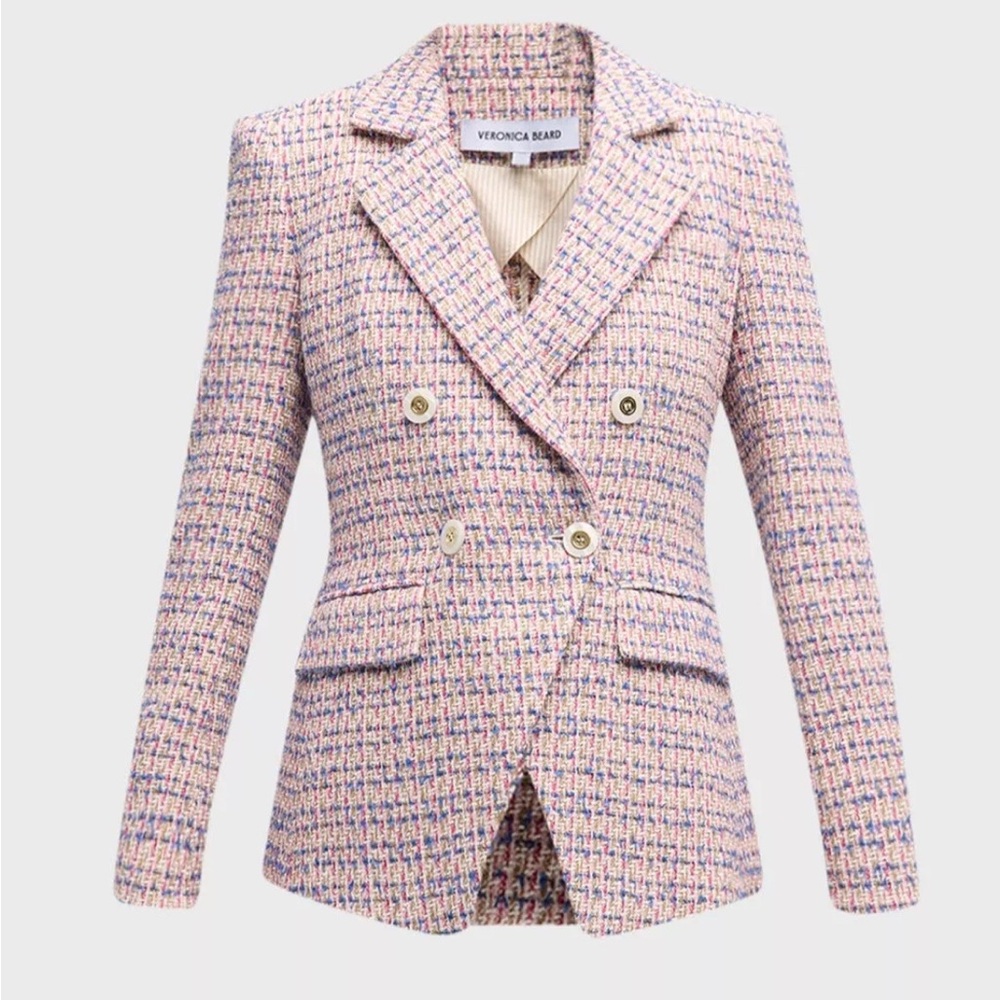 Veronica beard Taja Tweed Dickey jacket Blazer 12 NWT $798 khaki
Multi